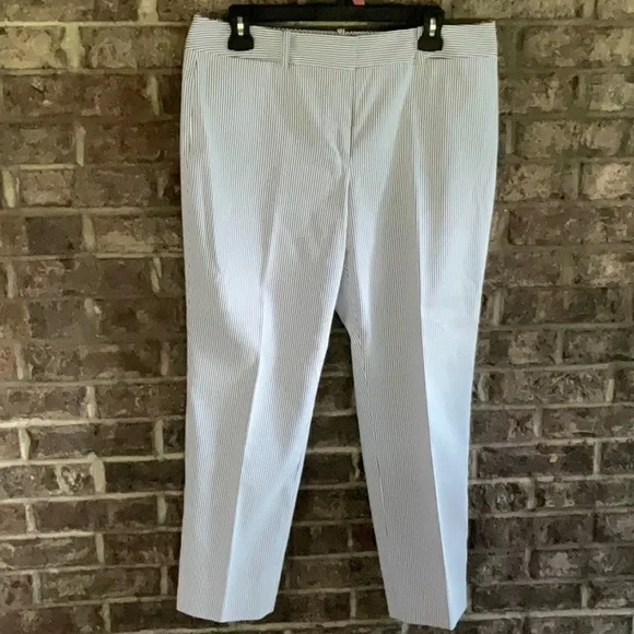 TOMMY HILFIGER white ankle pants with and white stripes size 10 - Picture 4 of 14